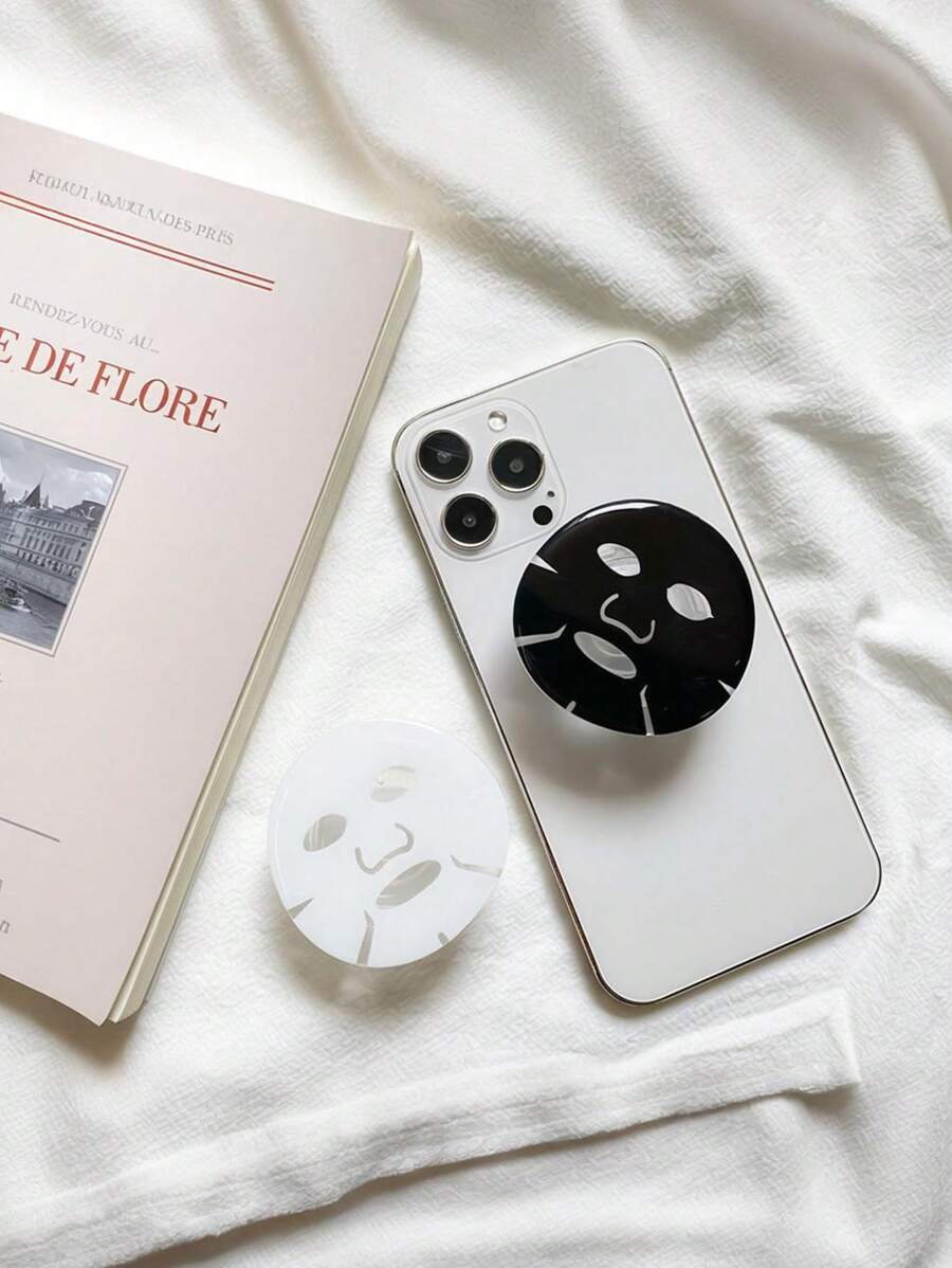 1 pieza Soporte para teléfono en forma de máscara cómica, soporte ajustable para smartphone adhesivo