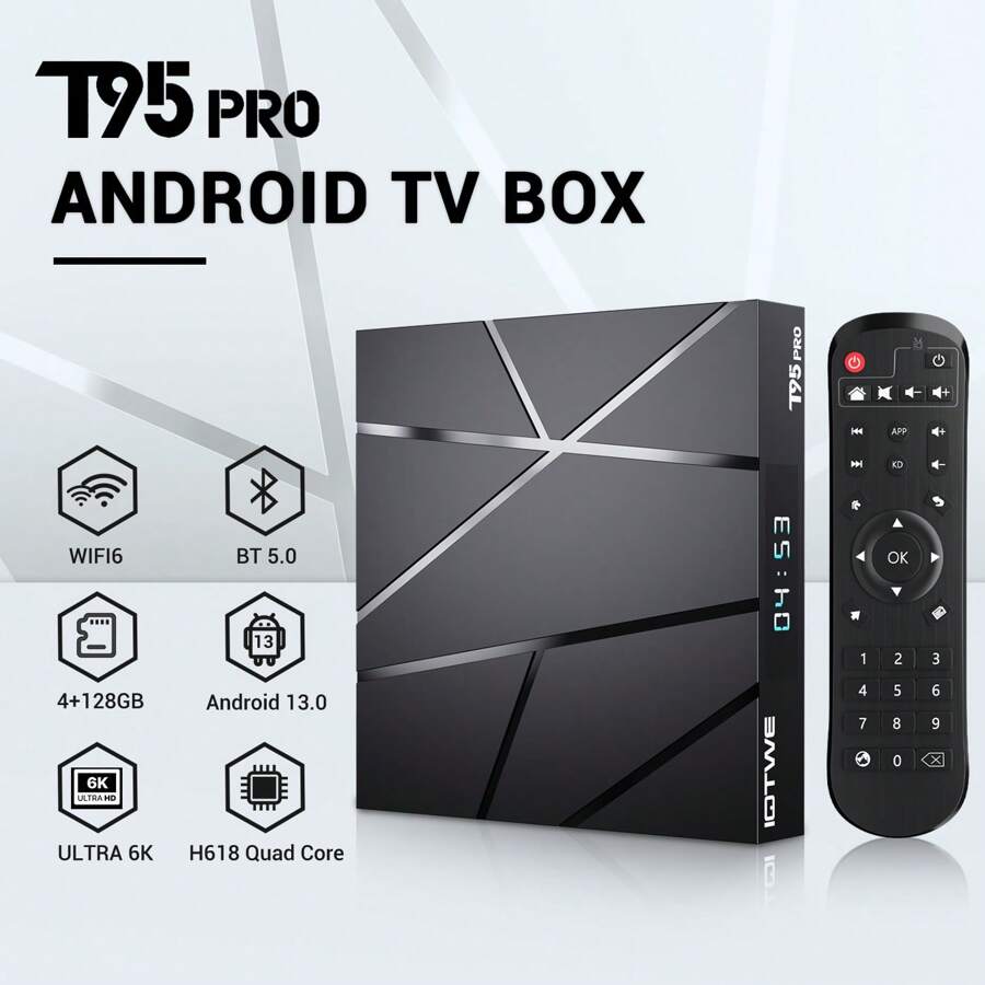 XGODY 2025 Android 13.0 Smart TV Box 5G WIFI 6K HD 128GB 4GB Media Player Quad Core UK