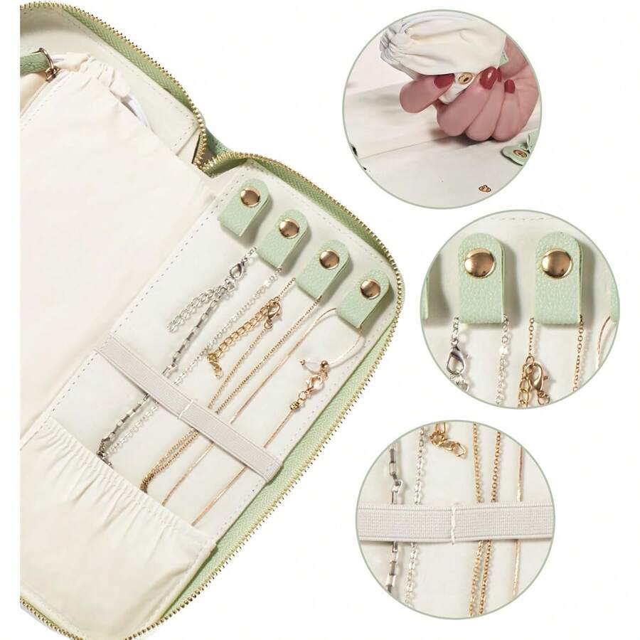 Travel Jewelry Organizer Case - For Earrings, Rings, Bracelets Storage, Travel Essentials, Fashion Portable Jewelry Travel Bags For Women For Women Storage Organizer Travel Essentials Back To School Dormitory Storage Fall Decor
