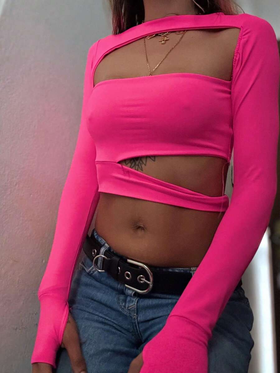 Simple Asymmetrical Cut Out Top Winter