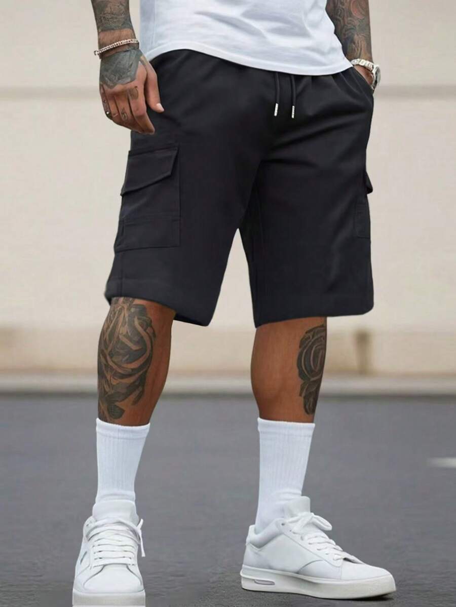 1pc Men's Casual Solid Color Bermuda Shorts For Spring/Summer, Outdoor Workout, Jogging, Street, Training, Fitness, Running, 5-Inch Everyday Commute Fashionable Loose Sports Pants, Hip Hop, Beach Holiday, Swim Shorts