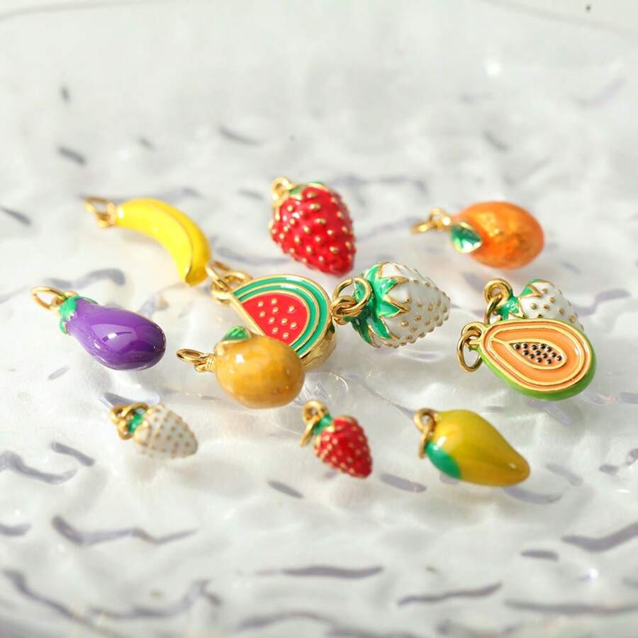 1 Pc Fashion Jewelry Compact Pendant Cherry Strawberry Mango Watermelon Stainless Steel Fruit DIY Women's Vacation Beach Accessories And Accessories