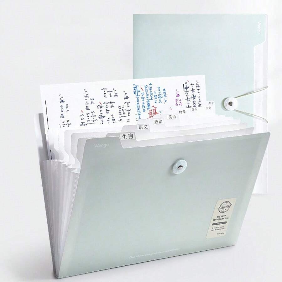 1pc Cute Exam Paper/Document Organizer Bag, A4 Size Subject Separation Accordion File Folder For Office, School, Students,For School Supplies,Back To School