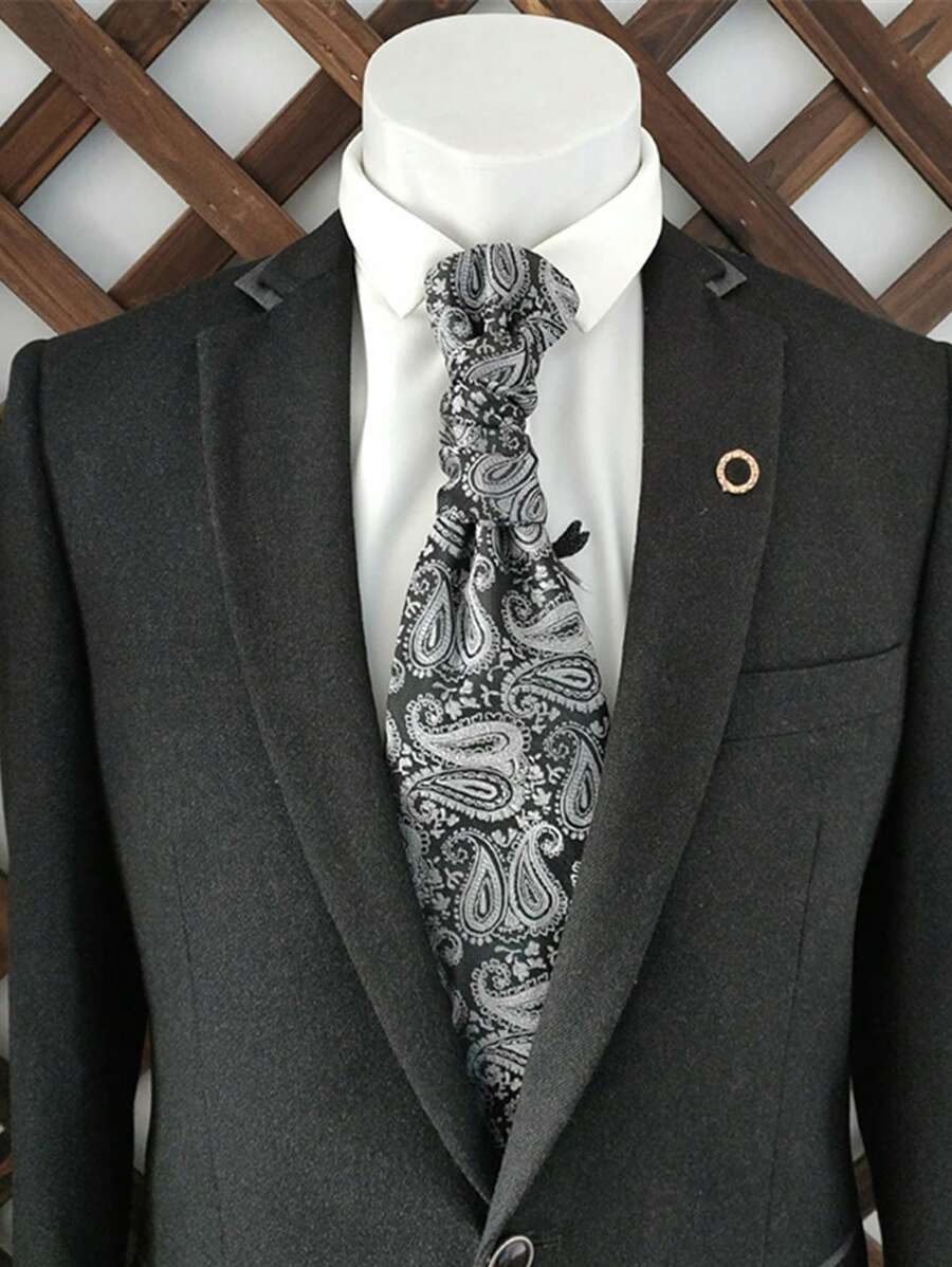 1 pieza Corbata casual de negocios para hombres con estampado geométrico de 2.76 pulgadas, adecuada para uso diario, eventos, exteriores, trabajo, fiestas, vacaciones - Accesorio esencial para caballeros de éxito