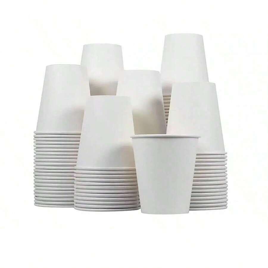 56/50/40/30/25/20/15/10/5 pezzi Tazze di carta bianca da 9 once per caffè, acqua, bevande, latte, succhi di frutta, adatte per bevande calde/fredde, per ufficio, feste, picnic, viaggi ed eventi