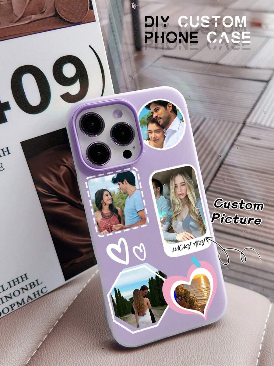 1 pieza Funda de teléfono de gelatina personalizada y colorida, adecuada para iPhone 16/16Promax/15/14/11Promax/Xr/7plus/13pro/12promax/11, regalo para parejas, mejores amigos y familia con diseño de letras grafiteadas, diseño de polígono, diseño fotográfico conmemorativo, diseño minimalista y diseño de dibujos animados coloridos y lindos para una protección decorativa.