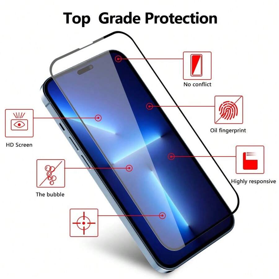 2pcs Compatible With IPhone 16Pro High-Definition Tempered Glass Screen Protector