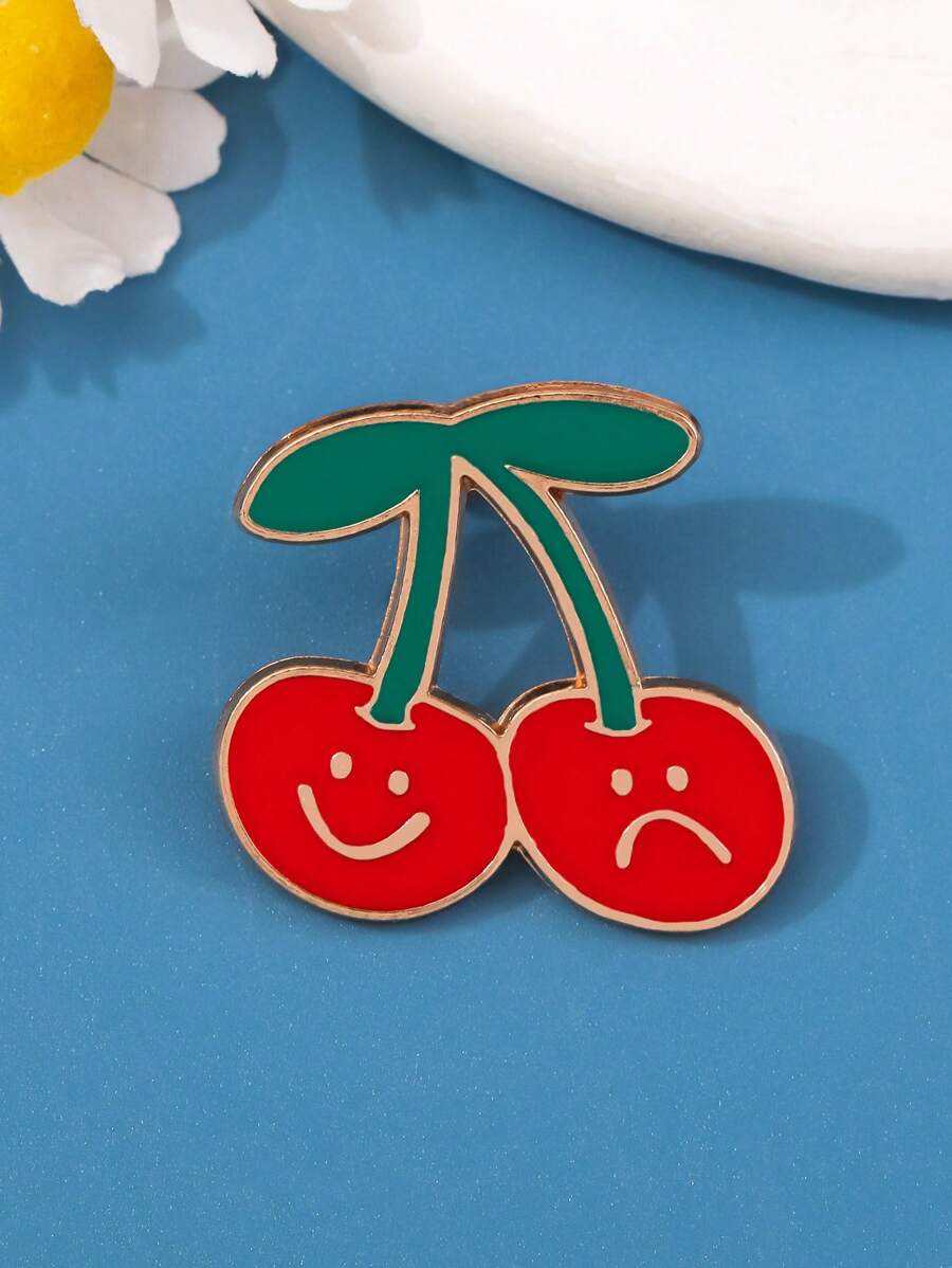 1 pièce Broche créative en fruit de dessin animé, accessoire rafraîchissant d'été en fruit fait main pour vêtements, sac, chapeau, en alliage métallique, pins de décoration mignons