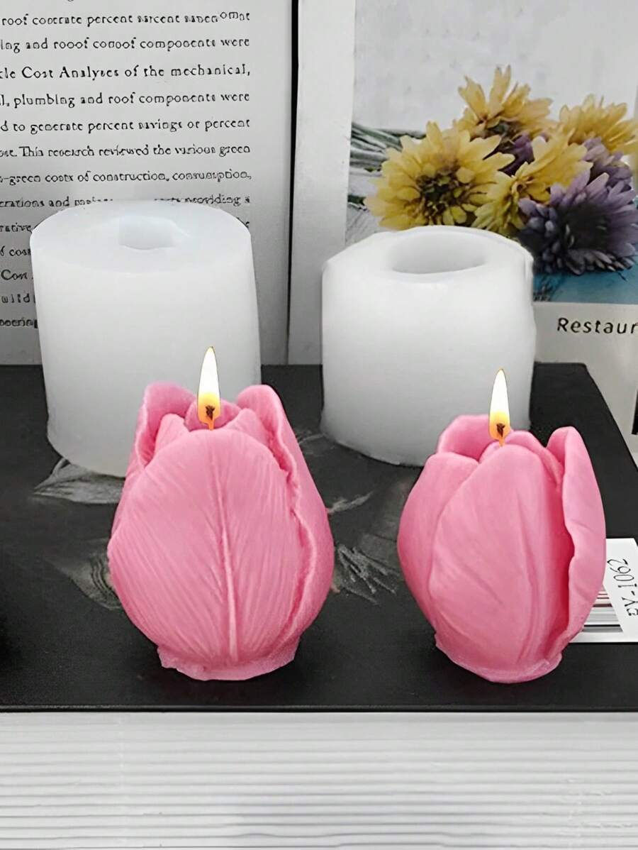 Tulip Silicone Candle Mold, Handmade DIY 3D Rose Soap, Stone, Resin Casting Mold Craft Tool