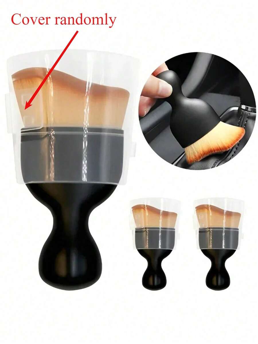 Car Interior Cleaning Brush Soft Nylon Brushes Air Outlet Dashboard Detailing Brush With Cover Crevice Dust Removal Tools