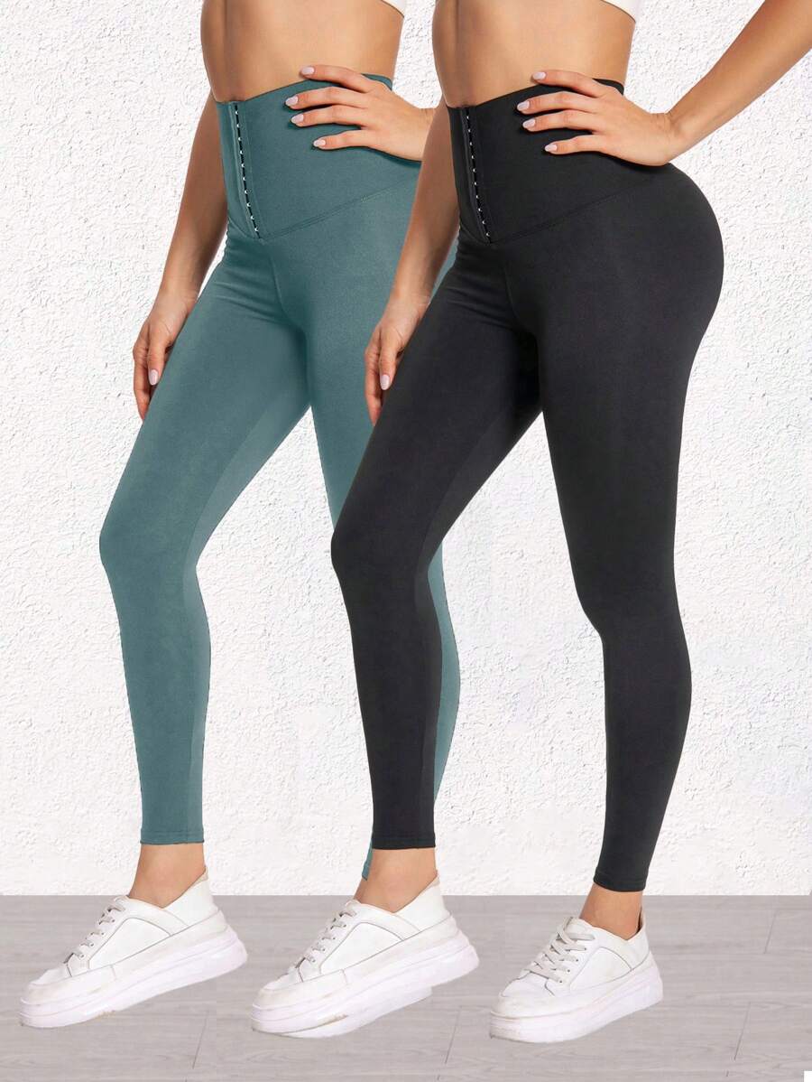 2 peças leggings femininas esportivas de ioga, cintura alta com botão, meia-calça para levantamento de bumbum, para ciclismo ao ar livre, treino de academia