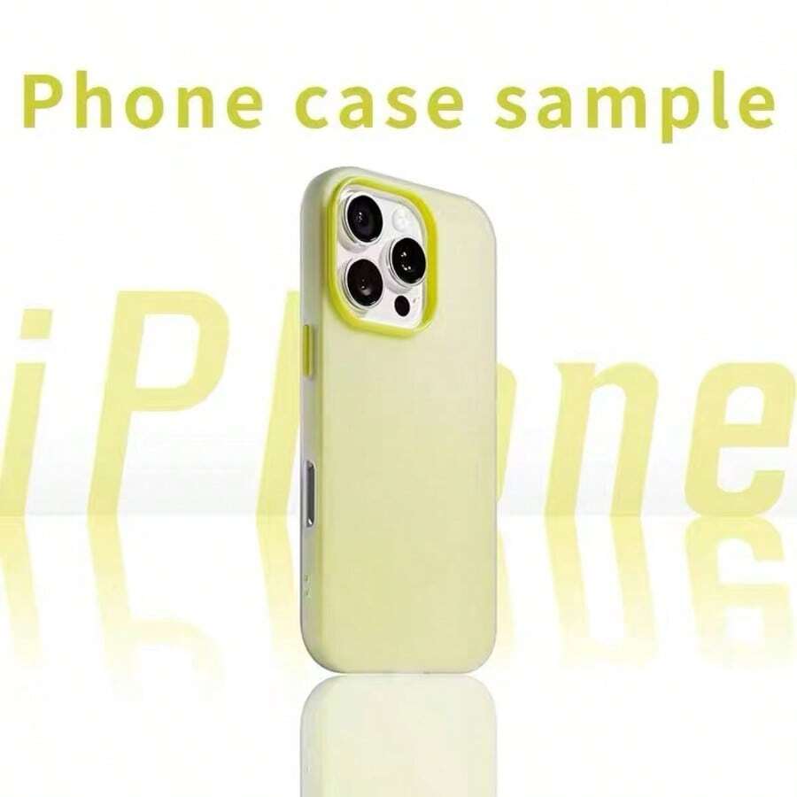 1 Pc Jelly Color Matte Summer Theme Phone Case With Anti-Drop Protective Frame - Protective & Fashionable, Compatible With Multiple Phone Models Including 16/7/8/11/12/13/14/15/X/XR/Xs/Plus/Pro/Pro Max/SE2/16E