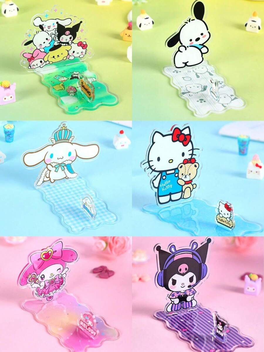 Sanrio 1pc Cute Sanrio Theme Creative Phone Stand, 6 Styles And Colors To Choose From, Small Size, Removable, Easy To Carry, Suitable For Various Occasions
