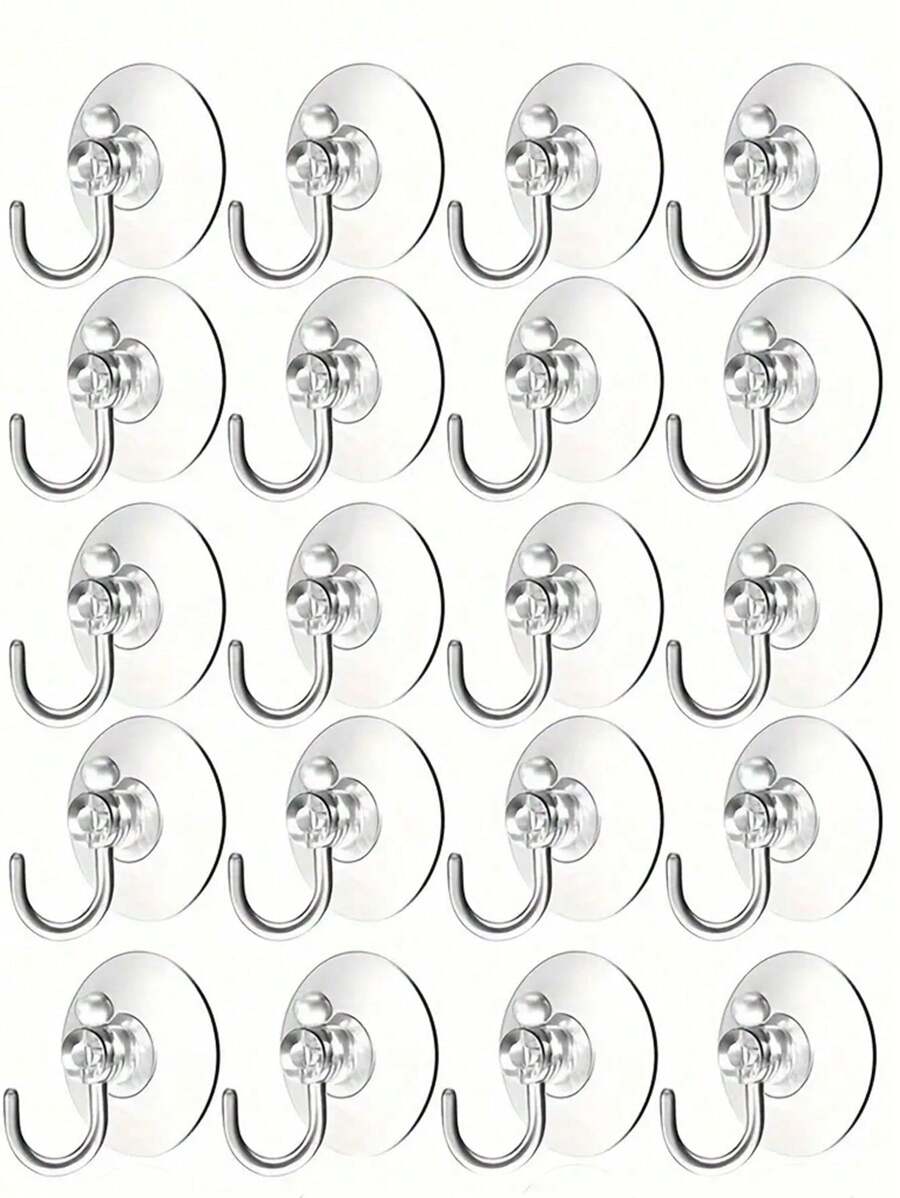 15 Stücke (5 cm) klare Kunststoff Saugnapf Haken - sicher befestigt, wasserdicht und langanhaltend - geeignet für Fenster, Glas, Dusche, Bad- und Küchenwände - perfekt für den täglichen Gebrauch, Festivals, Partys und Karnevalsdekoration