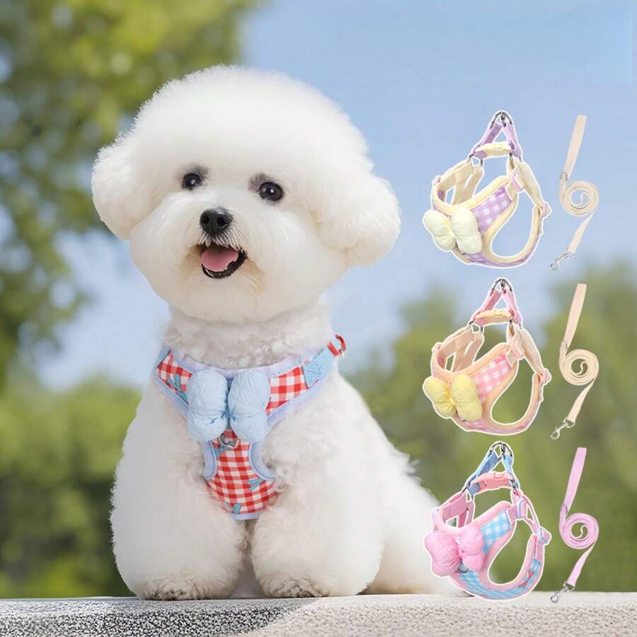 Correa de arnés de estilo chaleco para perros pequeños, Teddy, Poodle, Cachorro, Arnés de pecho para mascotas