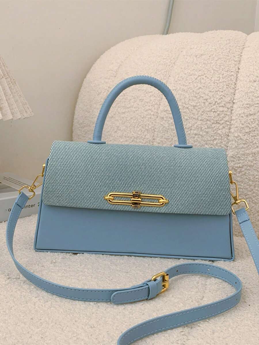 Women's Structured Box Shape Handbag, Fashionable And Elegant Shoulder/Crossbody Bag, Pink
