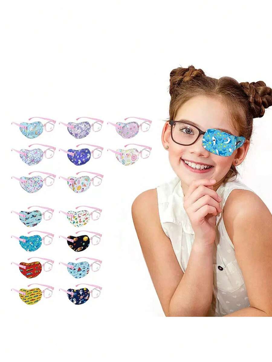 8 Pieces Of Summer Children's Boy And Girl Eye Patches For Amblyopia, Single-Eye Dedicated Full-Cover Eye Patches, Light-Blocking Single-Eye Cover