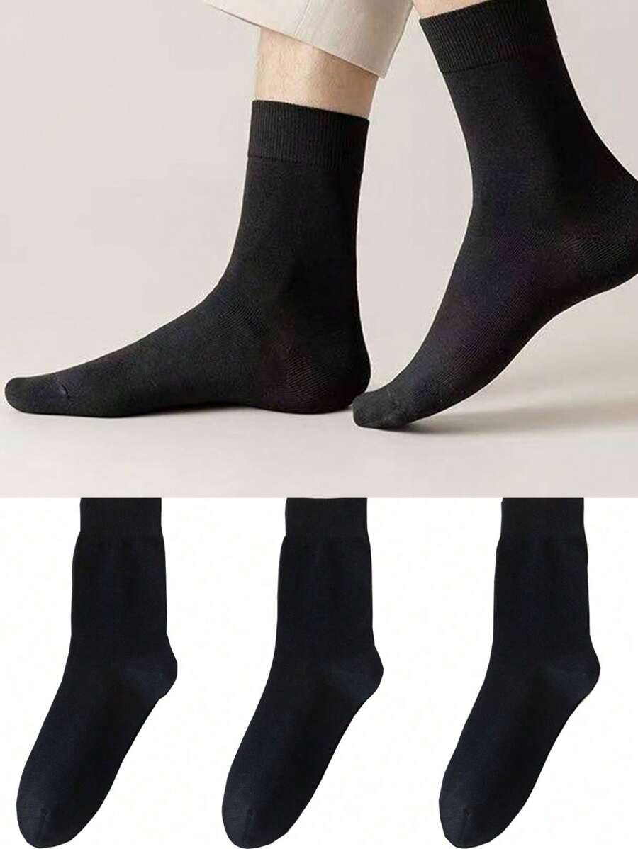 3 Pairs Men's Loose Top Socks, Breathable Moisture-Wicking Odor-Resistant Soft Socks, Suitable For Daily Wear, Spring/Summer