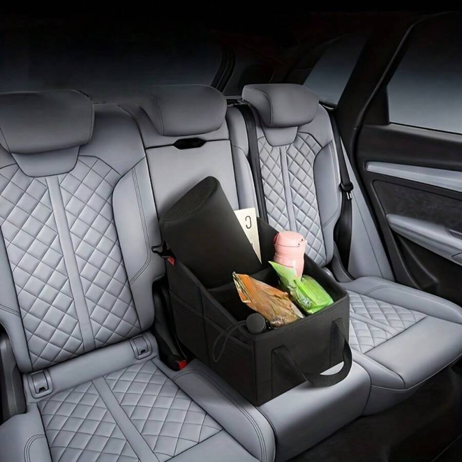 Boîte de rangement pliable pour le coffre de la voiture, conteneur de chargement multifonctionnel en tissu Oxford avec poignée, rangement universel au dos du siège