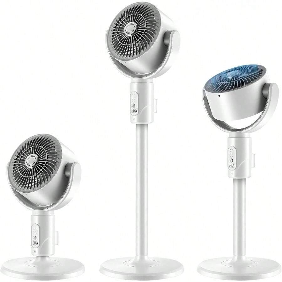 Ventilador de Piso, ventiladores de Circulación con Control Remoto, Ventilador Portatil, ventiladoras de Escritorio Silencioso, 5 Velocidades y Temporizador 8H. (Blanco)
