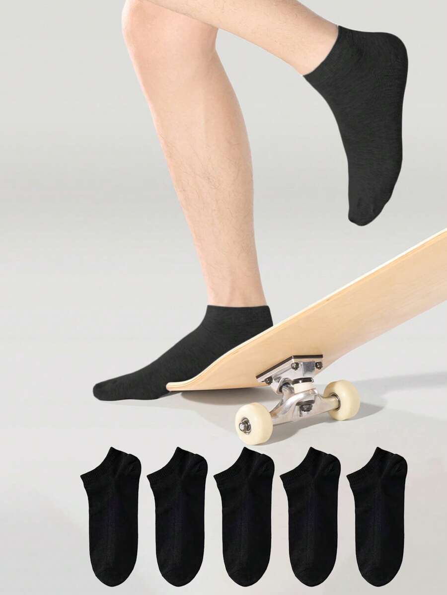 5pairs 's Low-Cut Socks, No Show Socks In Black, White And Gray