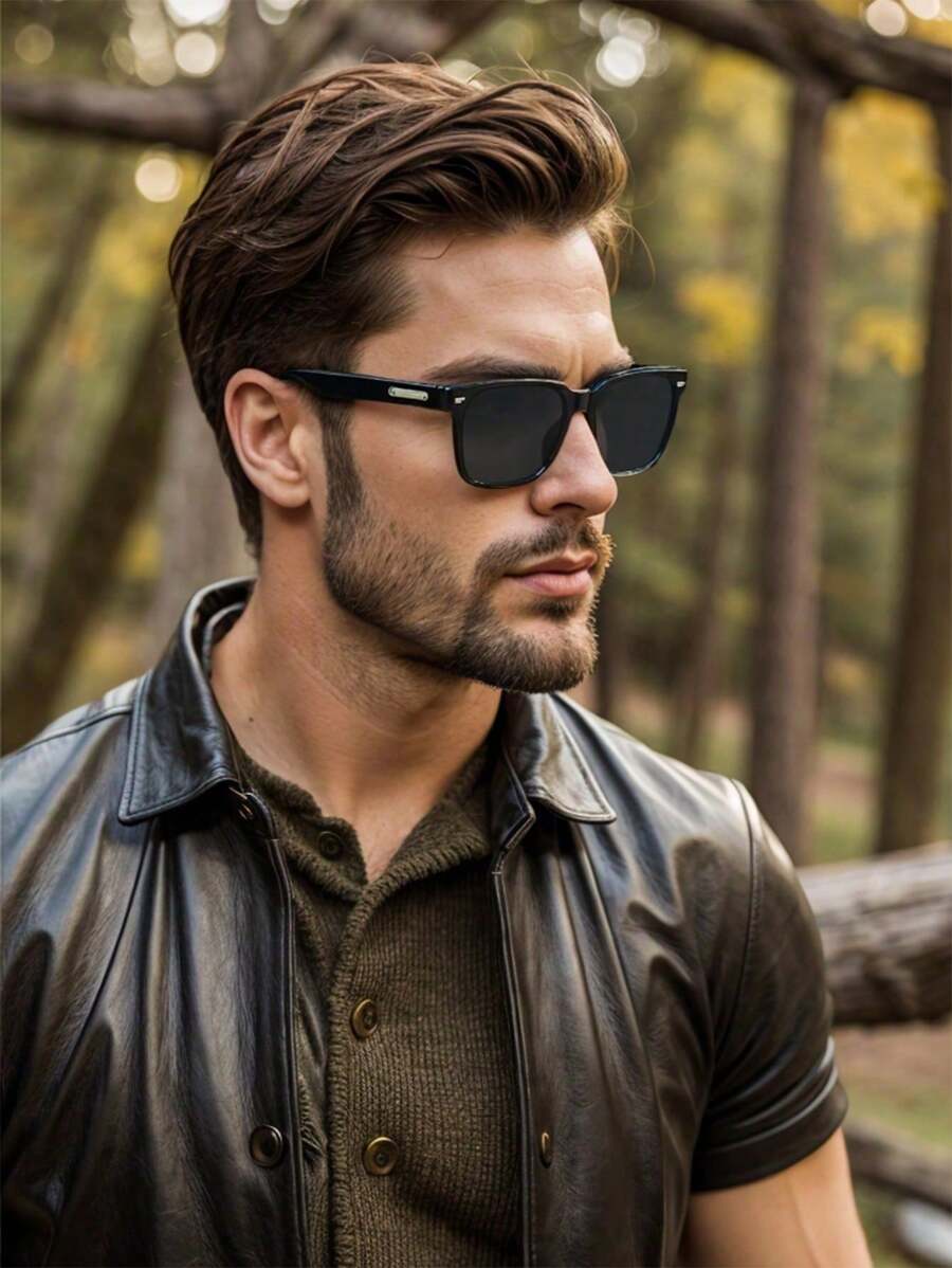 1 buc ochelari de soare unisex retro supradimensionați, stil casual, design la modă și luxos, potriviți pentru purtare zilnică, plajă, accesorii de călătorie la malul mării