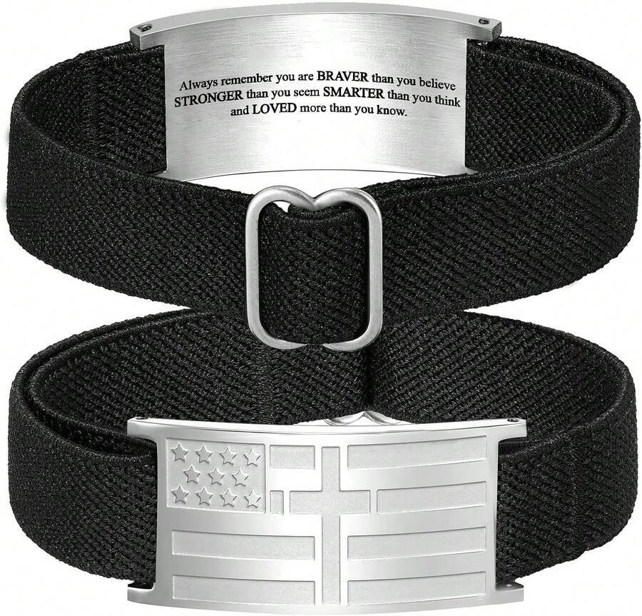 Easter Basket Stufers Bracelets For Boy Men American Flag Cross Inspirational Motivational Bracelet Bible Verse Christmas Birthday Easter Jewelry Gifts For Son Boyfriend Husband,8903223