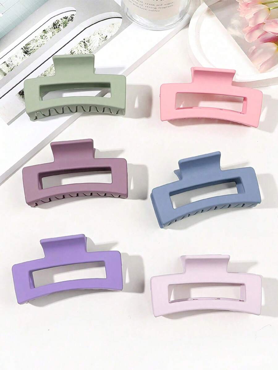 6 buc/set gheare de păr pastelate mate, mărime medie, minimaliste și versatile pentru purtare zilnică, accesorii de păr de primăvară și vară, clipsuri de gheare pentru femei