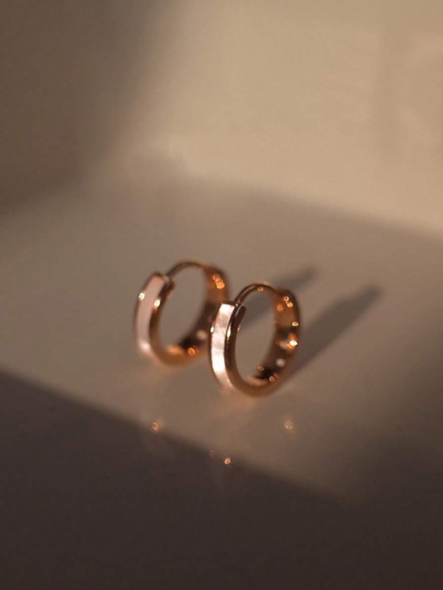 1 Pair Fashion Simple Round Earrings For Women, Elegant Sweet Design, Versatile For Daily Casual, Party, Gathering