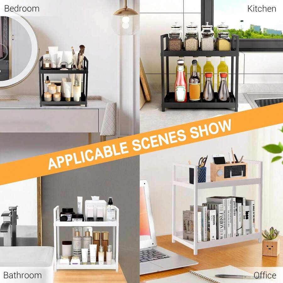 Organizer da tavolo per cosmetici da bagno, vanità e portaoggetti multifunzionale in plastica per la cucina