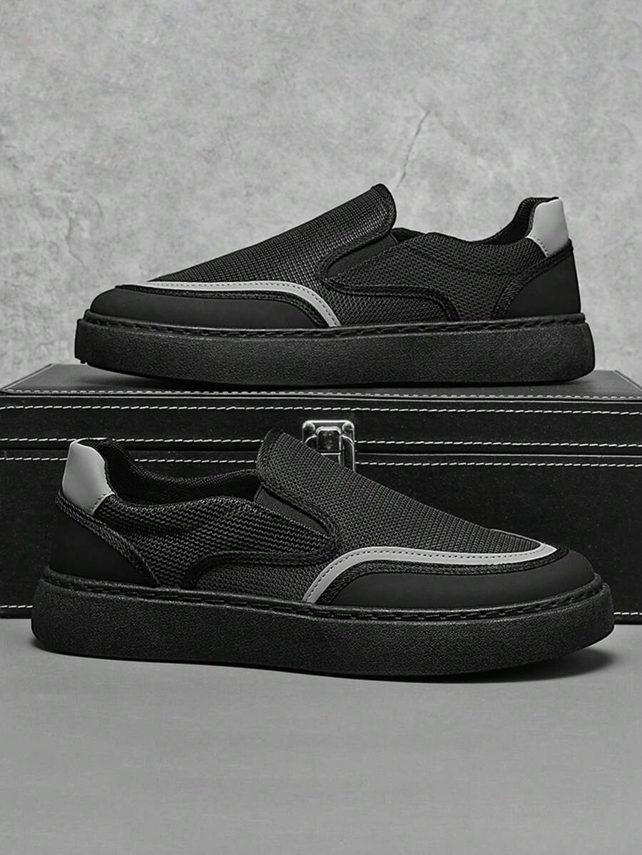 2025 New Canvas Shoes For Men, Breathable Casual Black Slip-On Loafers, Slouchy Old Beijing Cloth Shoes For Summer, Autumn & Winter