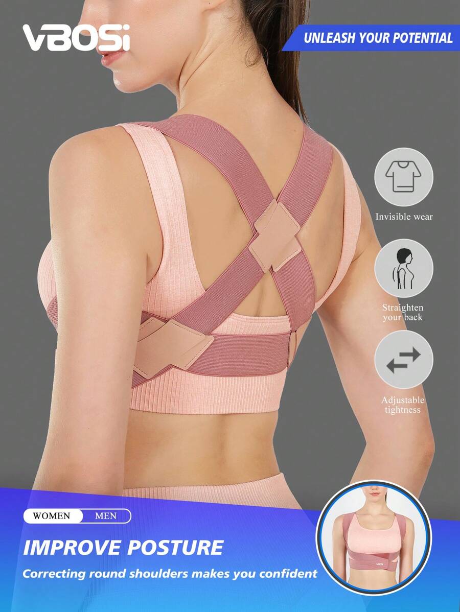 VBOSI Women Men Small Size Adjustable Unisex Upper Back Belt Shoulder Support Brace Posture Corrector Gym Accessories