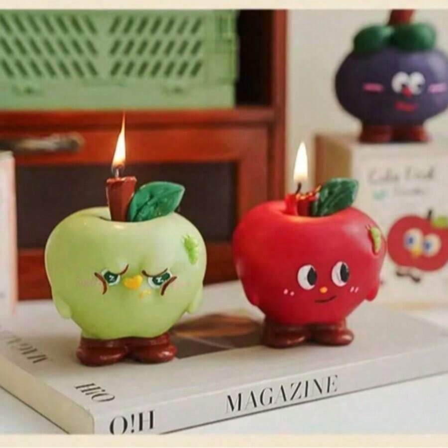 Fruit Scented Candles Accompanied By Gifts Cartoon Cute And Funny Fruit Candles Handmade Scented Candles Scented Soybean Wax Candles Birthday Candle Party Home Decoration Halloween Christmas Anniversaries Wedding Photo Props Home Decoration Gifts Valentine's Day Accompanied By Gifts And Other Occasions