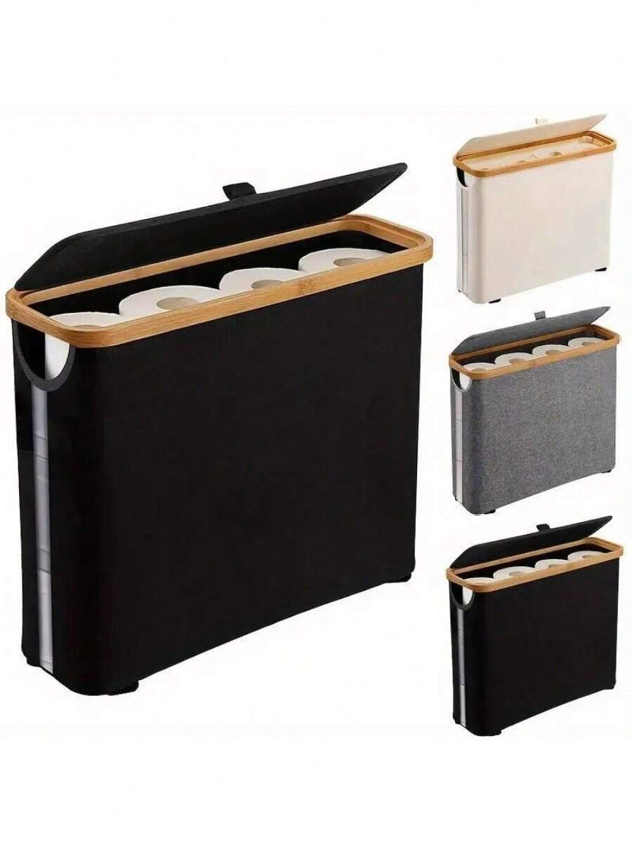 Toilet Paper Holder Storage Box, 1 Piece Multi-Purpose Bathroom Organizer With Lid, Home Organizer For Bathroom, Office, Laundry Room, Boxes