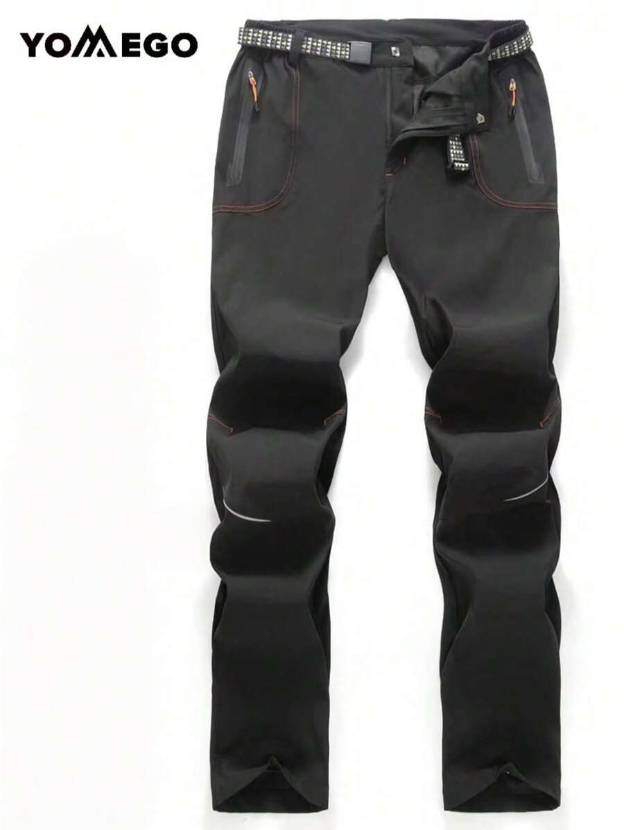YOMEGO Pantalon de randonnée outdoor pour hommes, pantalon de travail quotidien, avec coutures de poche renforcées et bandes réfléchissantes aux genoux, tissu résistant à l'abrasion, convient pour les saisons de printemps, d'été et d'automne