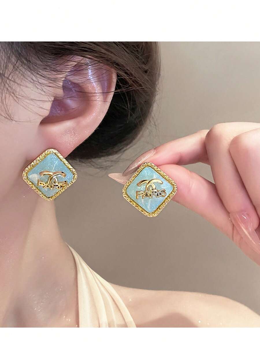 1 par de pendientes únicos de temperamento Unique Asymmetrical - Joyería de declaración de alta calidad para mujeres
