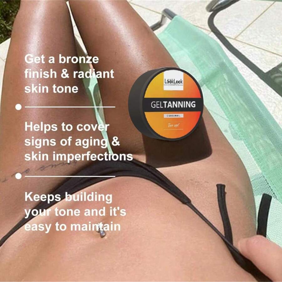 EverlyX Crema Bronceadora Gel Tanning Potenciador - Acelerador De Bronceado Natural Con Melanina - Mejora El Tono De La Piel, Nutre E Hidrata Mientras Broncea - Resultados Rápidos Y Efecto Glow En Playa O Solárium - ✅ Envios A España En 24/48h
