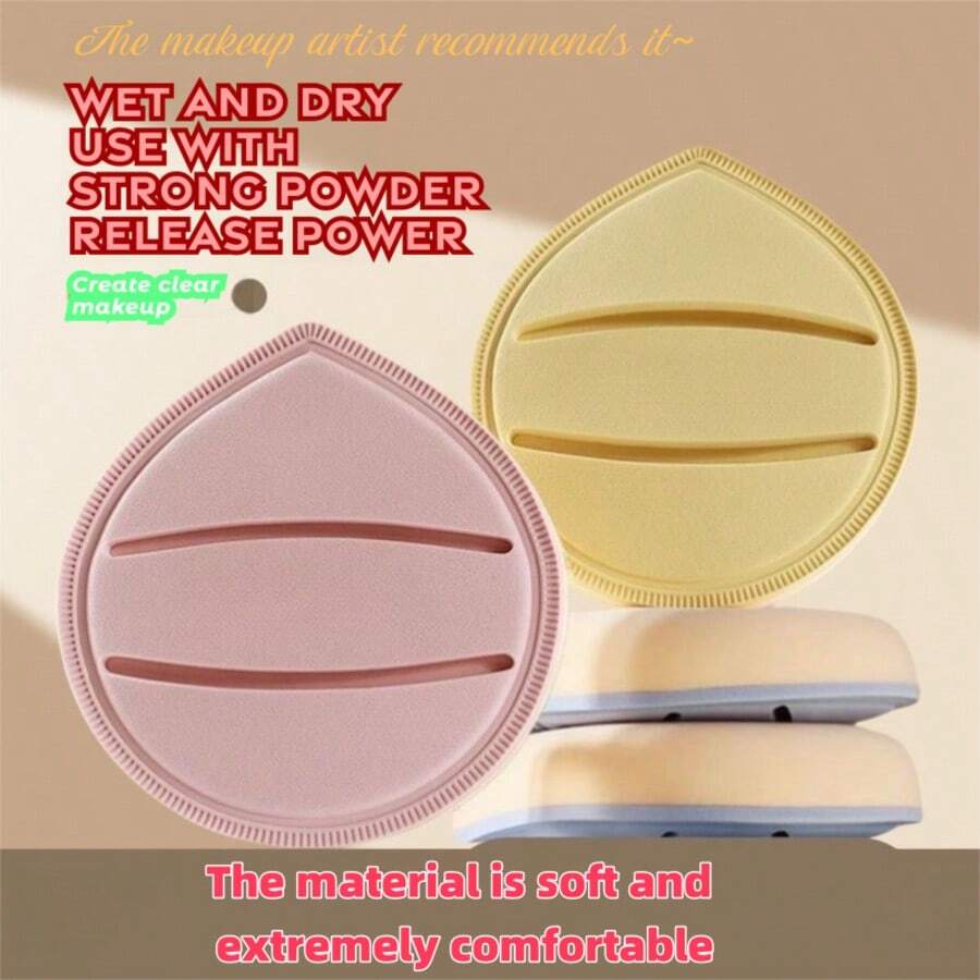 5 piezas/set de maquilladores - Esponjas de maquillaje suaves para uso húmedo y seco, con una fuerte capacidad de liberación de polvo, material suave y cómodo, para una aplicación de Maquillaje impecable, adecuado para líquido, crema y polvos, esponjas de cosméticos de varios colores 5 unidades/Set