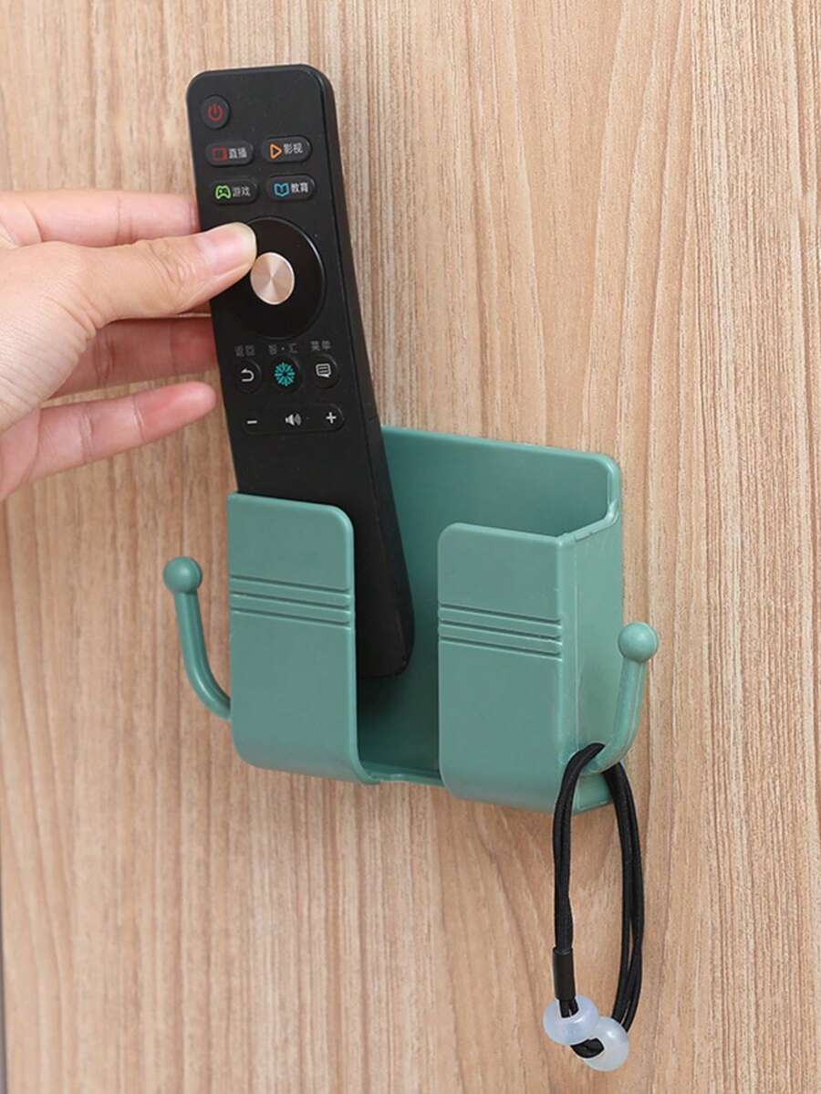 1pc Remote Control Holder, Wall Mount Phone Holder And Organizer ,Self-Adhesive Storage Box For Bedroom,Plastic Charging Stand And Remote Bracket Holder, Wall Mounted Storage Box For Air Conditioner Remote,Silicone Wall-Mounted Remote Control Holder Storage Organizer, No-Drill, Odorless, Durable TV And AC Remote Controller Rack