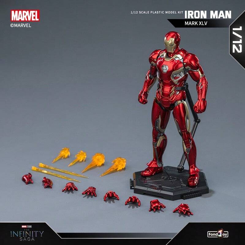 Serie Disney Marvel Superhéroe Iron Man Mk45 1:12 Modelo Ensamblable de Juguetes, Ornamento de Escritorio Creativo Ensamblable, Se Puede Usar Como Decoración de Habitación Regalo