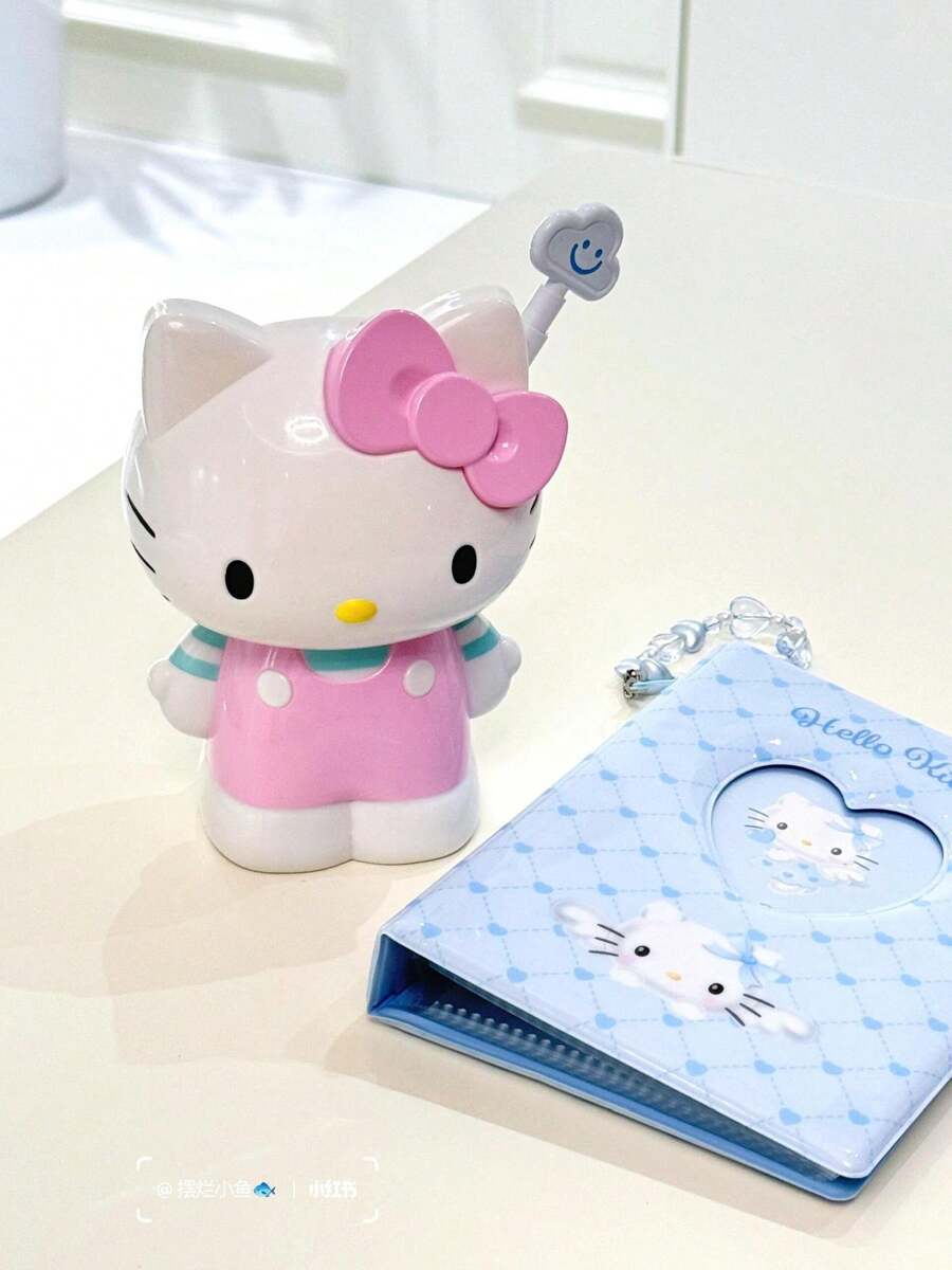 Sanrio Boîte de rangement multifonction Sanrio chat & My Melody - Matériau PVC léger, boîte de rangement de bureau de dessin animé convenant pour les stylos, les pinceaux de maquillage et les accessoires, cadeau idéal pour les fêtes, design amusant Boîte de rangement durable, boîte de rangement de bureau