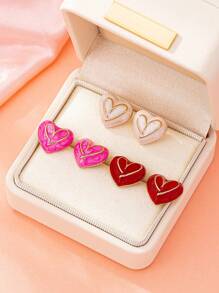 Boucles d'oreilles en forme de cĆur en forme de goutte d'huile