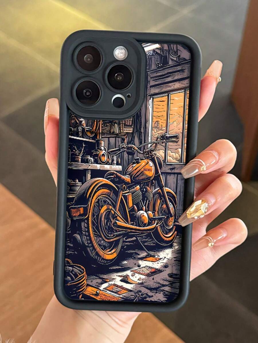 Funda protectora para teléfono de estilo vintage de motocicleta, de alta calidad, con textura acanalada gruesa y pintura resistente a caídas, compatible con las series XR, 11, 12, 13, 14, 15, 16
