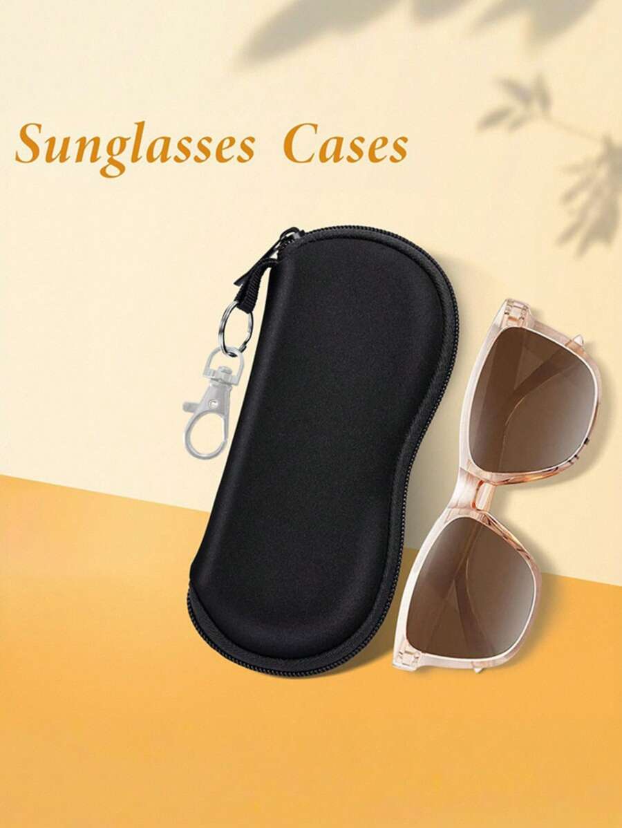 1 peça bolsa portátil para óculos de sol, bolsa macia para óculos de leitura, bolsa de viagem de neoprene para armazenamento de óculos com zíper e clipe