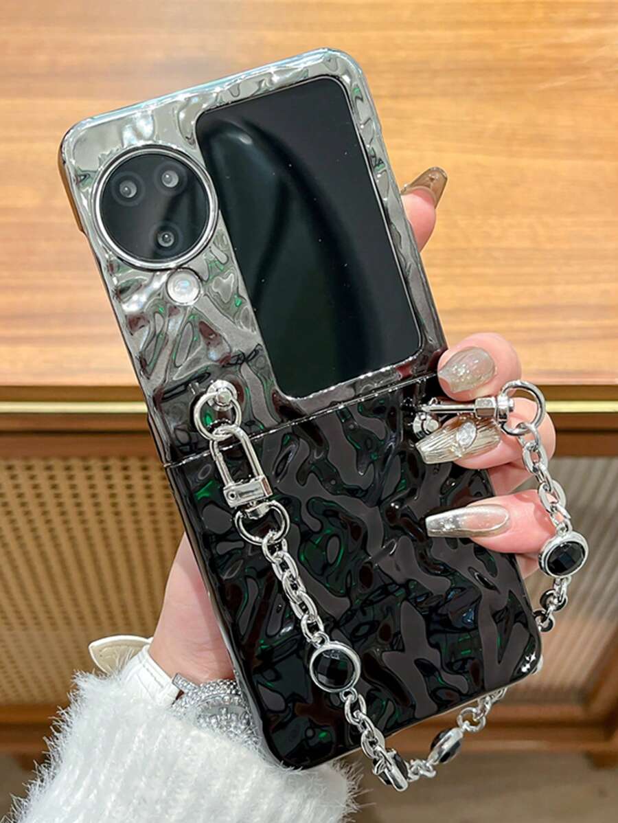 1 pieza Estuche protector de teléfono con degradado de onda de agua de color completo, estilo vintage minimalista, las posiciones de hole reales pueden variar según el modelo