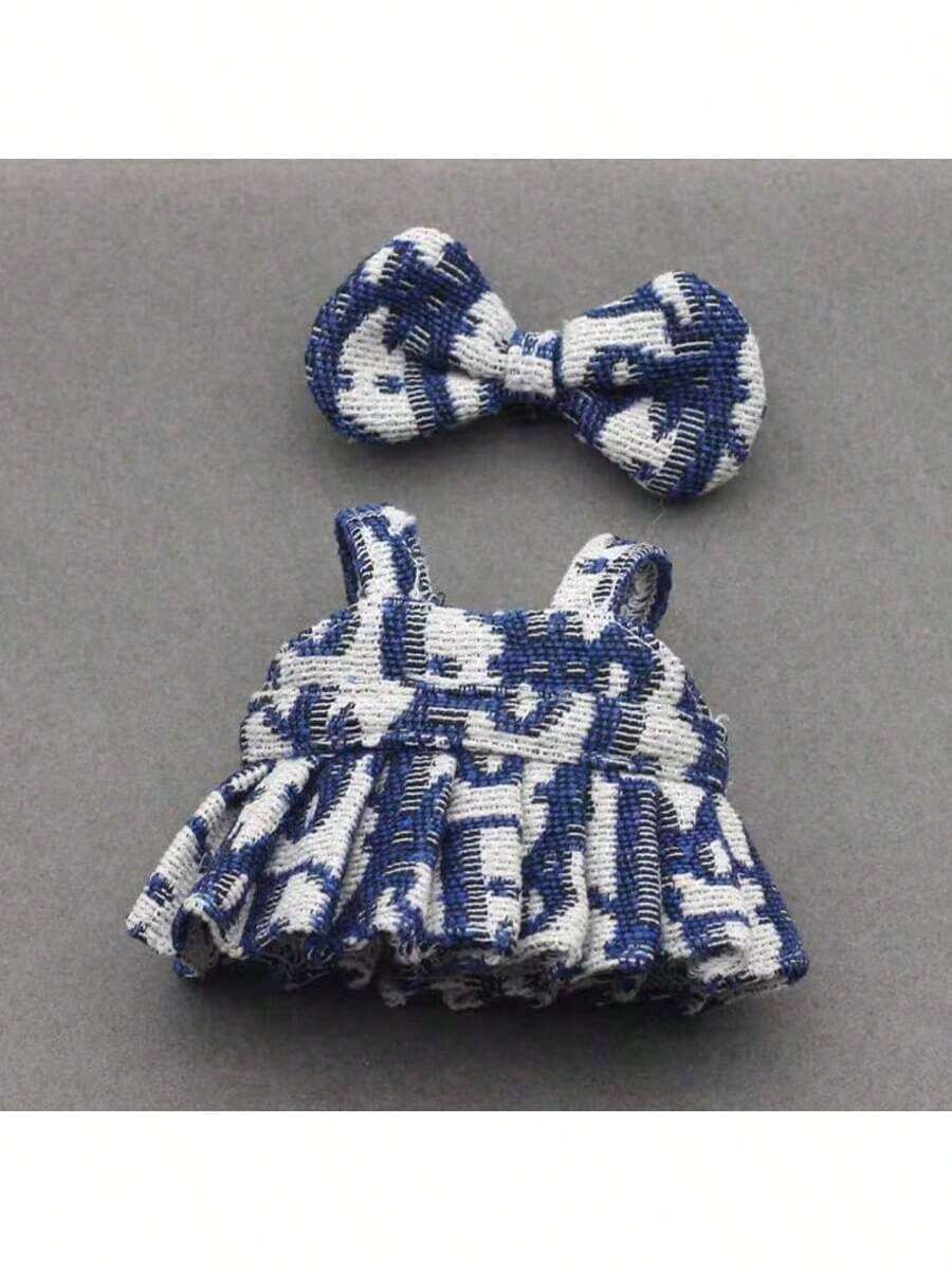 Doll Outfit: Tweed Jumper Dress And Top Set, For Labubu 1/2 Blind Box Model