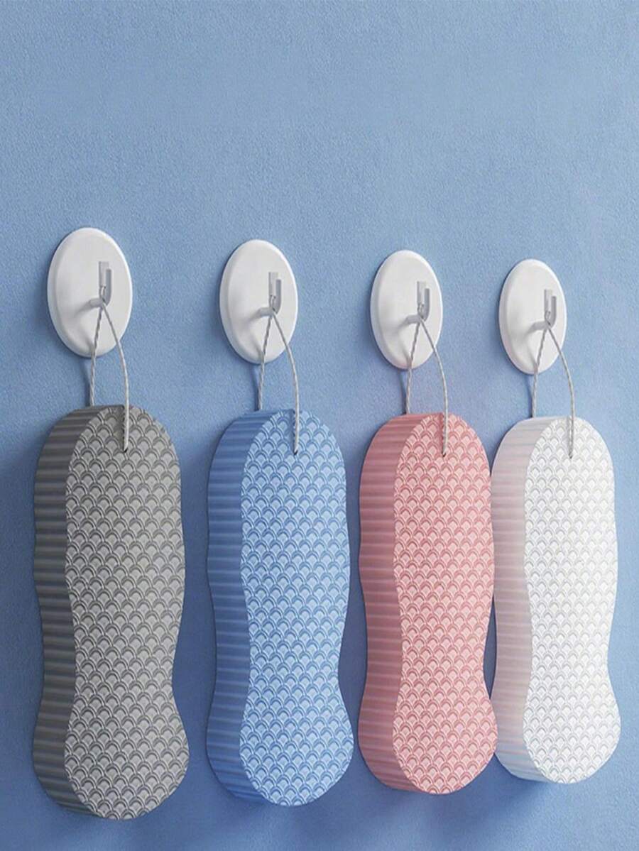 4 piezas Cepillo de baño 3D con patrón de escamas de pez, exfoliante suave para ducha, para la piel de bebé