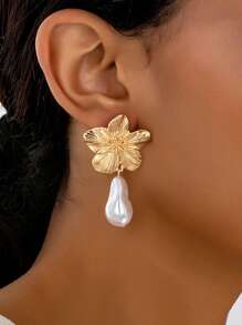 Flores + Pérolas Barrocas Amarelo Dourado