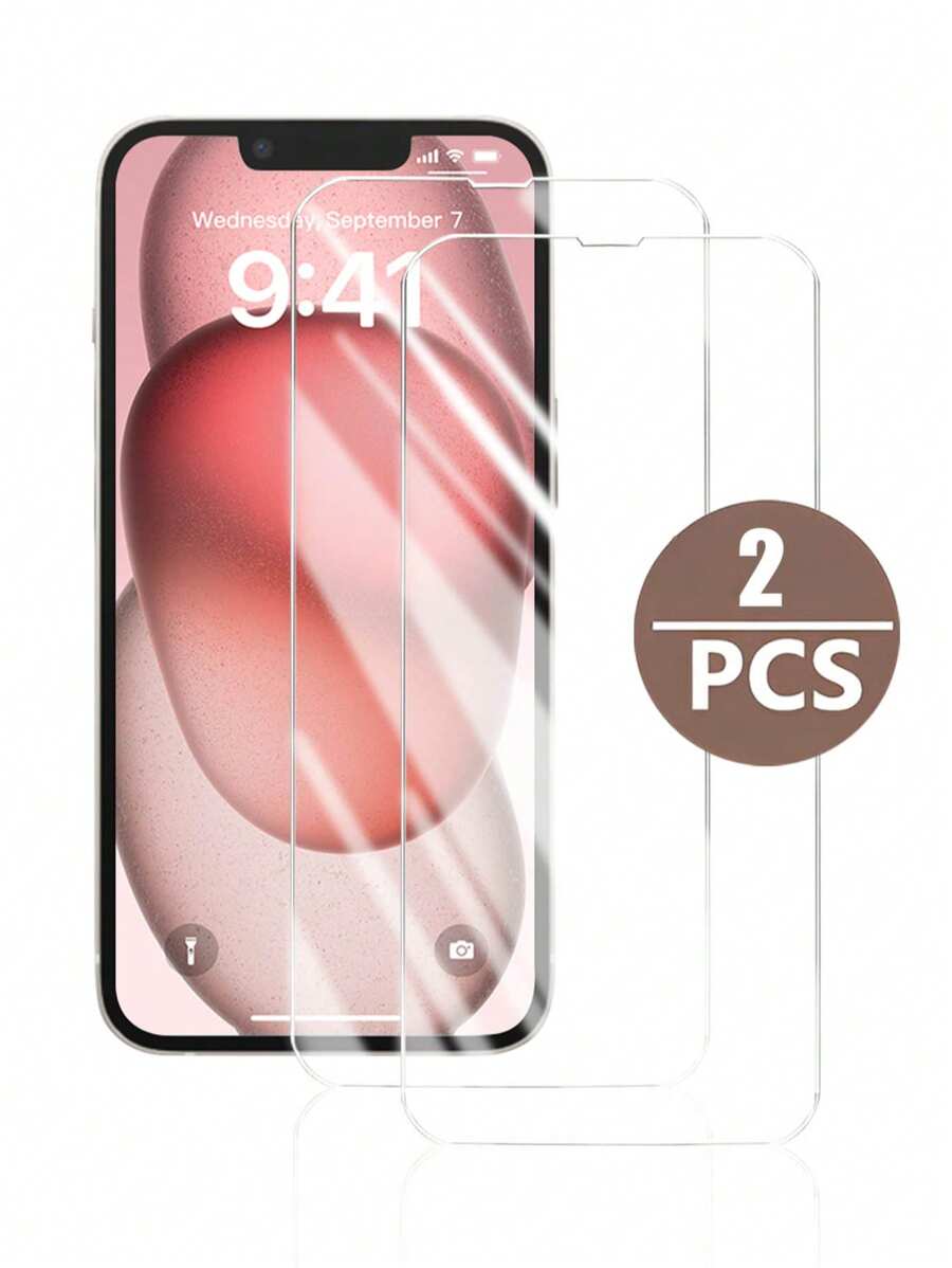 2pcs 9H Hardness Tempered Glass Screen Protector, Clear, Scratch-Resistant, Anti-Fall, Waterproof, Compatible With IPhone11/12/13/14pro Max/15pro Max/16/16pro/16plus/16pro Max/16e