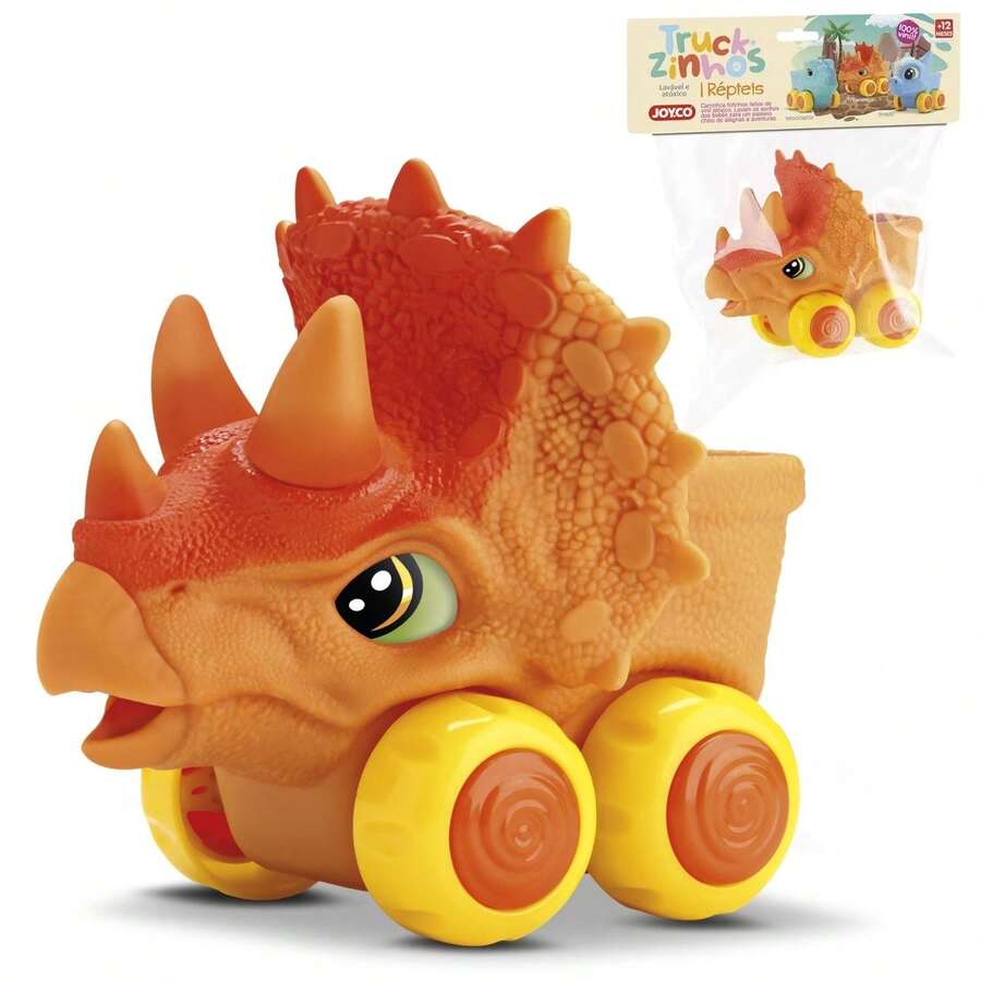 Carrinho Soft Cars Mordedor Para Bebê Mini Truck Dinossauro e Dragão - Bambola